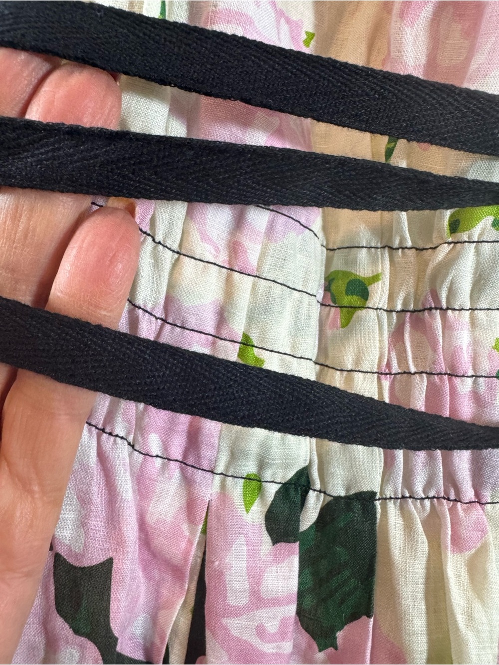 Hope for Flowers Floral Pink and Green V-Neck long Dress L - Picture 7 of 9